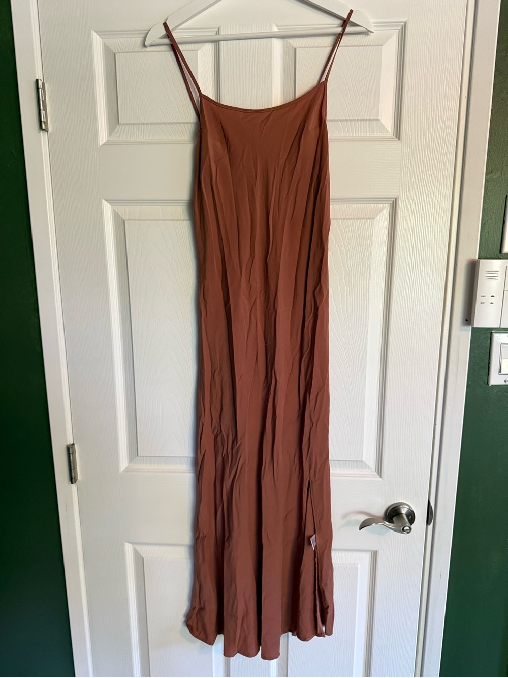 Women's Midi Slip Dress in Terracotta